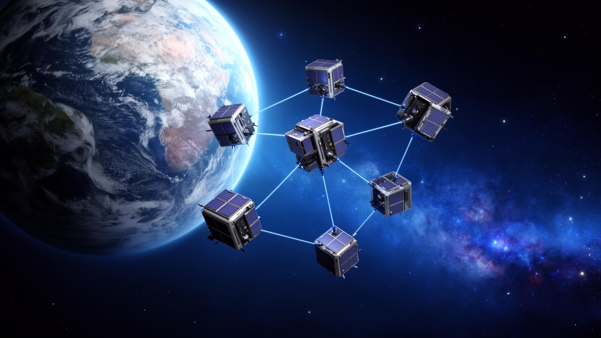 Satellite constellation in orbit